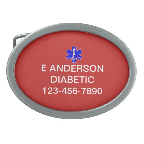 Medical Identification Emergency Information Alert Oval Belt Buckle