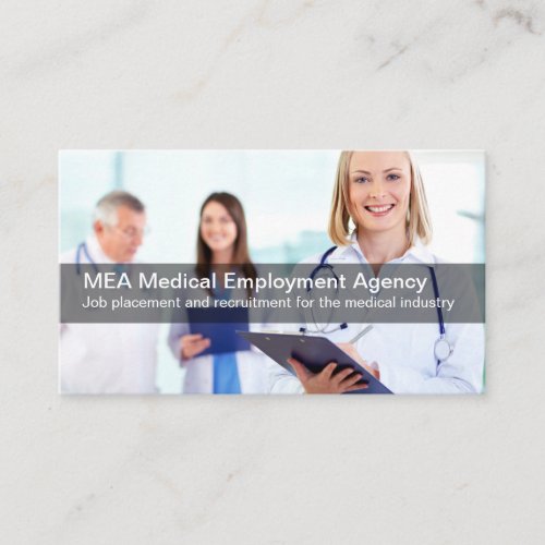 Medical Industry Employment Agency Business Card