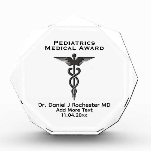 Medical Insignia Caduceus Acrylic Trophy Acrylic Award