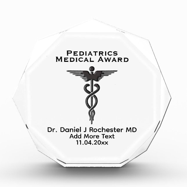 Medical Insignia Caduceus Acrylic Trophy Acrylic Award (Front)