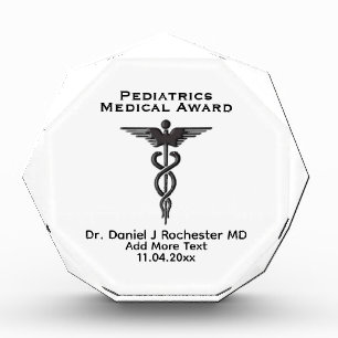 Medical Insignia Caduceus Acrylic Trophy Award