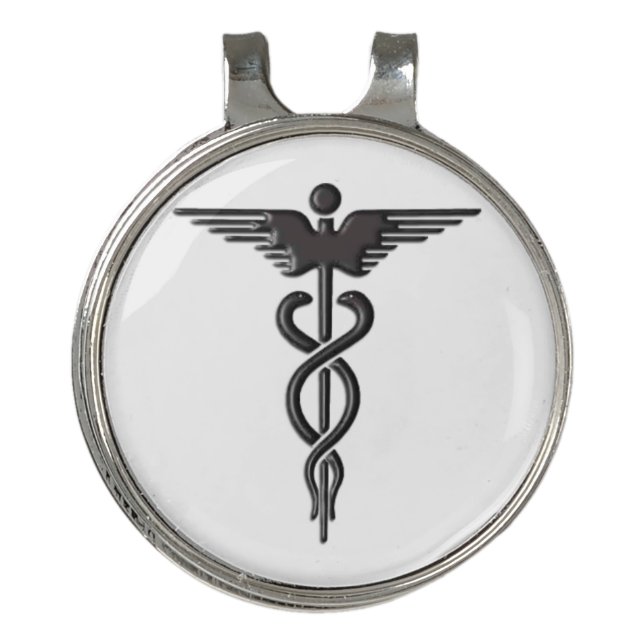 Medical Insignia Caduceus Golf Hat Clip (Front)