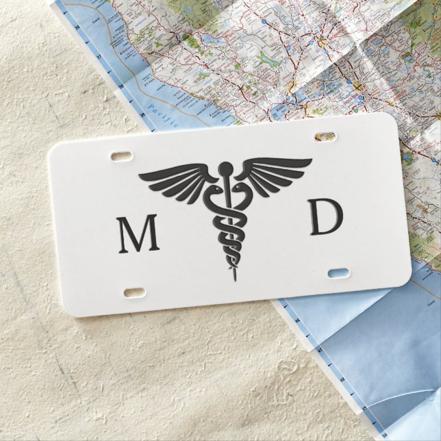Medical Insignia Caduceus License Plate (In Situ)