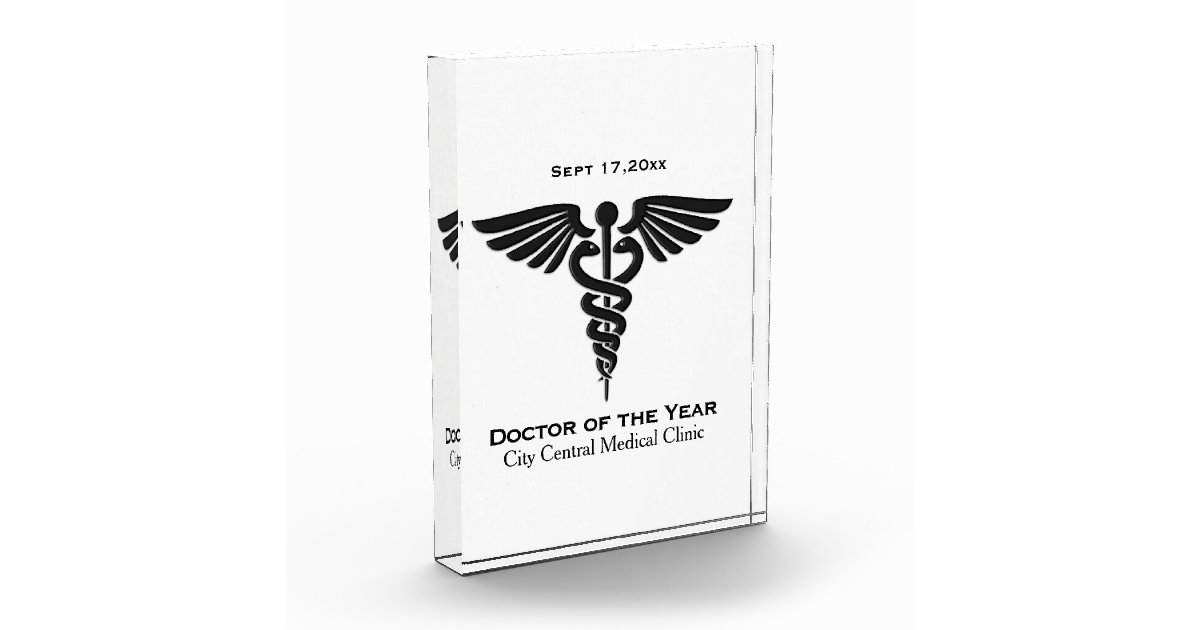Medical Insignia Caduceus Trophy Acrylic Award Zazzle