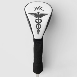 Medical Insignia Caduceus White Monogram Golf Head Cover