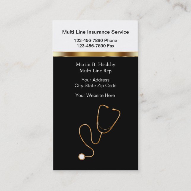 Medical Insurance Business Cards (Front)