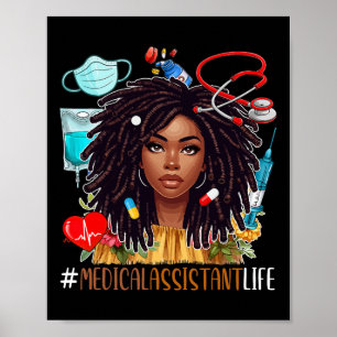 Medical Istant Costume Afro Woman Proud Black Hist Poster