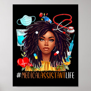 Medical Istant Costume Afro Woman Proud Juneteenth Poster