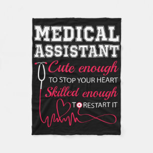 Medical Istant Cute Nurse Stop Heart Male Female N Fleece Blanket
