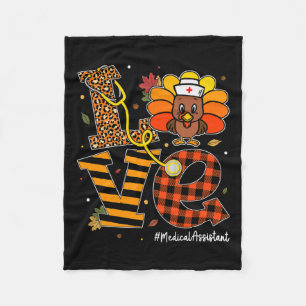 Medical Istant Life Fall Nurse Turkey Thanksgiving Fleece Blanket