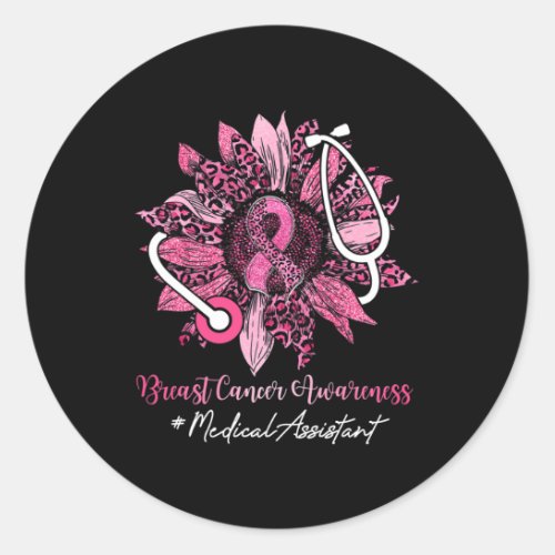 Medical Istant Ribbon Breast Cancer Awareness  Classic Round Sticker