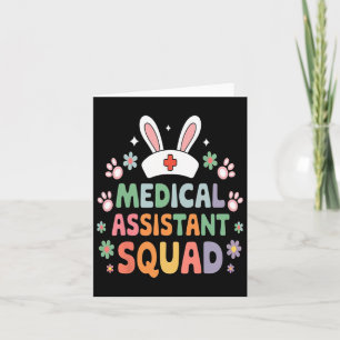 Medical Istant Squad Easter Bunny Costume Eggs  Card