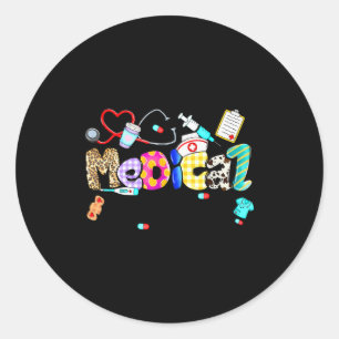 Medical Istant Stethoscope Leopard Medical Istant Classic Round Sticker