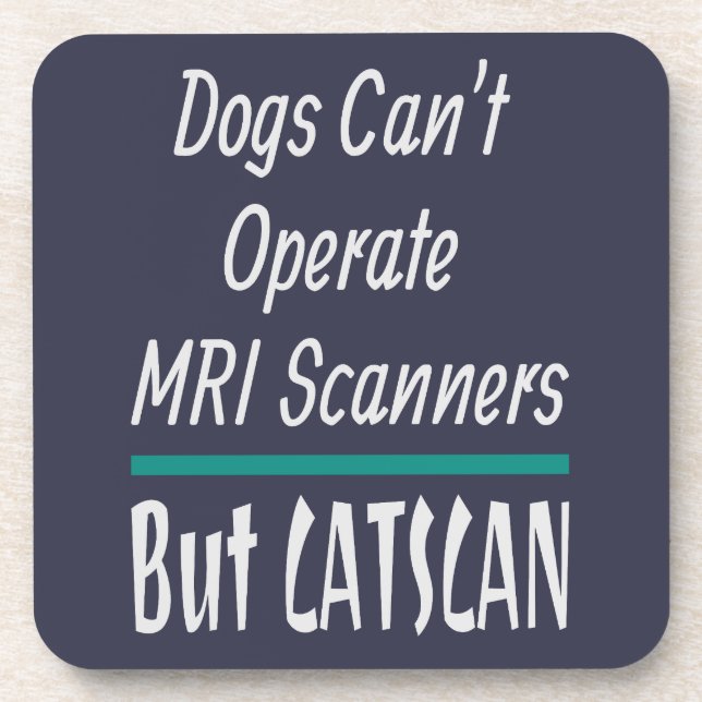 Medical Joke Dogs and Cats Dad Joke Funny Beverage Coaster (Front)