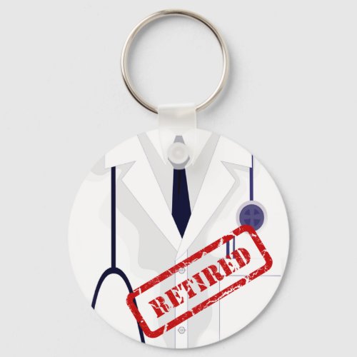 Medical Lab Coat Jacket Doctor Retired Keychain