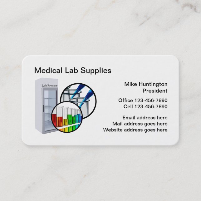 Medical Lab Equipment Supplies Business Card (Front)