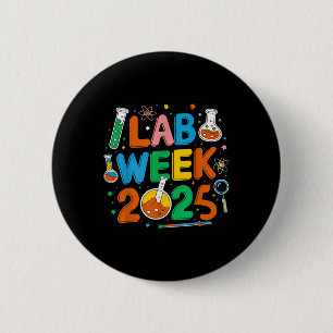 Medical Lab Scientist Retro Lab Week 2025 Phleboto Button