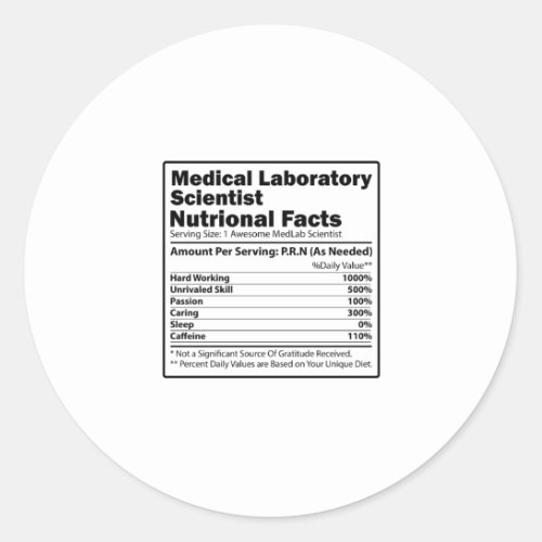 Medical Lab Scientists  Laboratory Chemistry Gift Classic Round Sticker