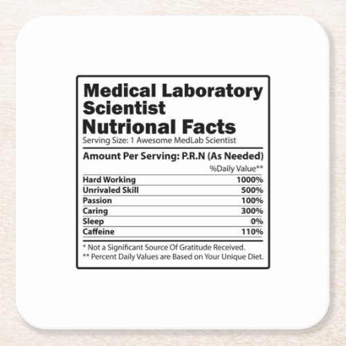 Medical Lab Scientists  Laboratory Chemistry Gift Square Paper Coaster