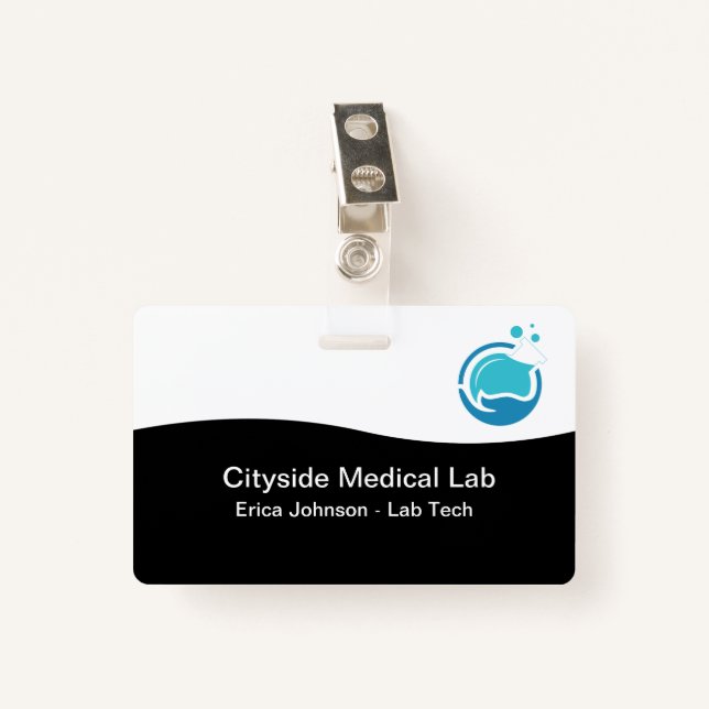 Medical Lab Staff Bulk Name Badges (Front with Clip)