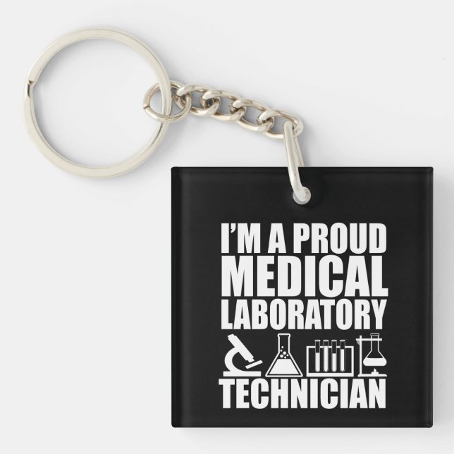Medical lab tech laboratory technician keychain (Front)
