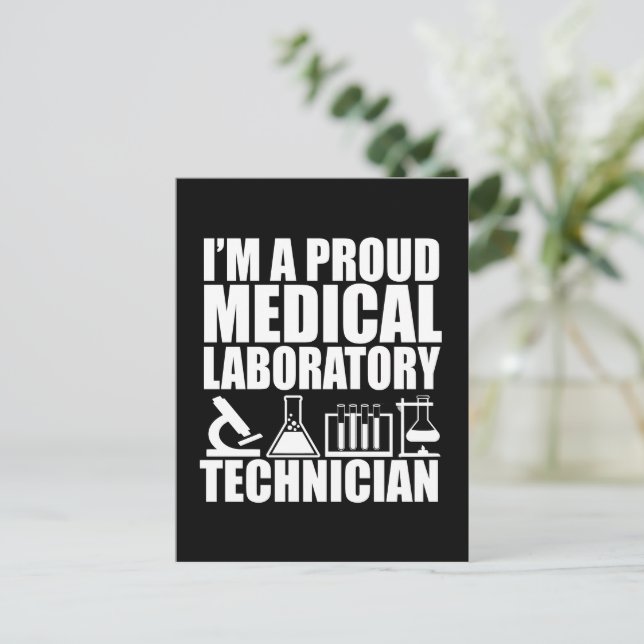 Medical lab tech laboratory technician postcard (Standing Front)