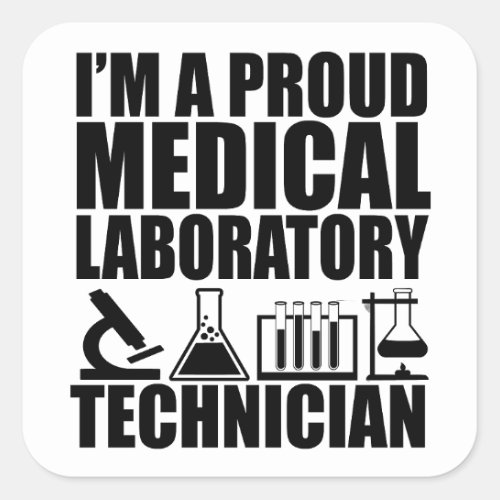 Medical lab tech laboratory technician square sticker
