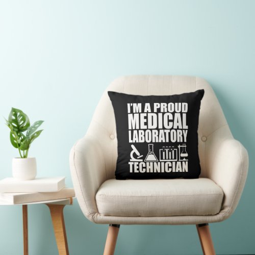 Medical lab tech laboratory technician throw pillow