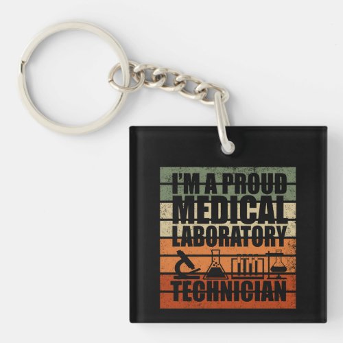 Medical Lab Tech vintage retro Keychain