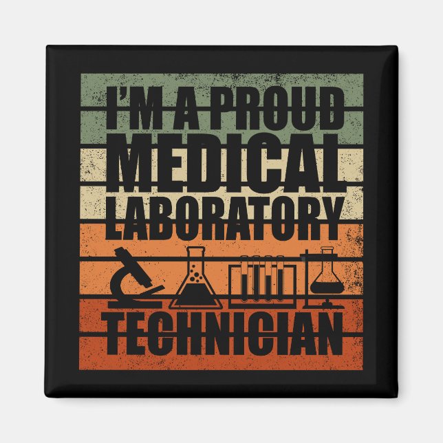 Medical Lab Tech vintage retro Magnet (Front)
