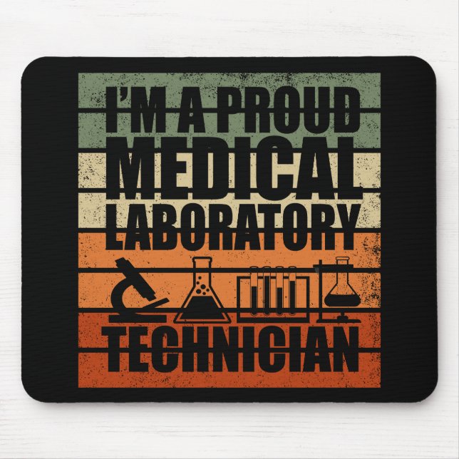 Medical Lab Tech vintage retro Mouse Pad (Front)