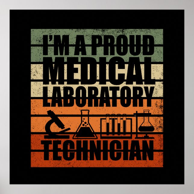 Medical Lab Tech vintage retro Poster (Front)