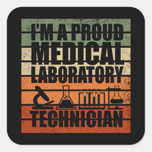 Medical Lab Tech vintage retro Square Sticker