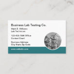 Medical Lab Testing Services Business Card<br><div class="desc">Lab testing service business cards designed with a unique medical laboratory theme emblem and classic business card layout. Designed for a Lab Technician,  medical testing services,  or biological research lab.</div>