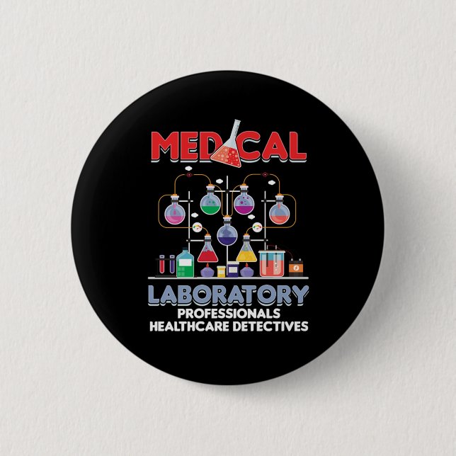 Medical Laboratory Lab Technician Medicine Test Tu Button (Front)