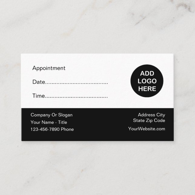 Medical Logo Appointment Reminder Business Cards (Front)