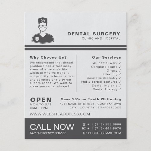Medical Logo Dentistry Dentist Advertising Flyer