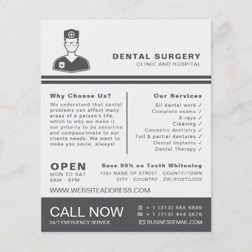 Medical Logo Dentistry Dentist Advertising Flyer