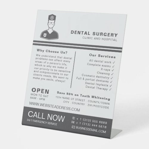 Medical Logo Dentistry Dentist Advertising Pedestal Sign