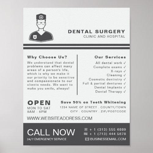 Medical Logo Dentistry Dentist Advertising Poster