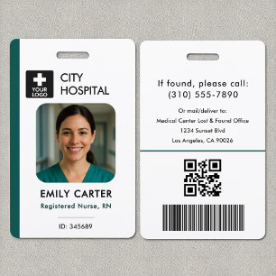 Medical Logo Template Employee Photo Name Nurse ID Badge