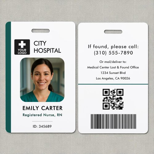 Medical Logo Template Employee Photo Name Nurse ID Badge