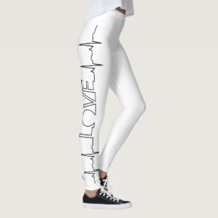 Medical Love Heart Beat Nurse Fun Valentine Leggings