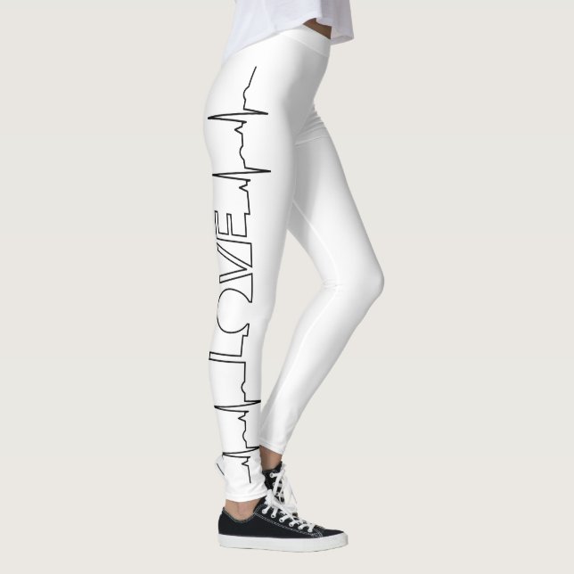 Medical Love Heart Beat Nurse Fun Valentine Leggings (Right)