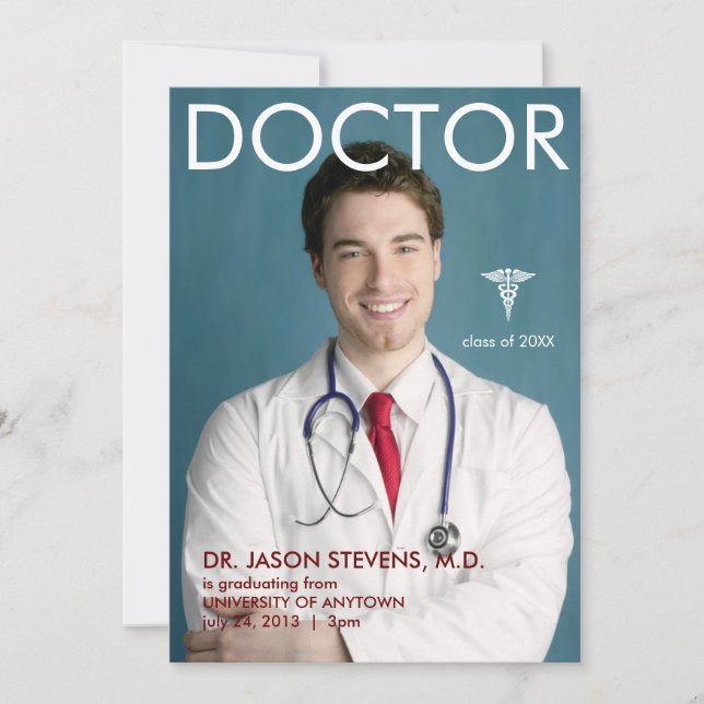 Medical Magazine Cover Graduation Announcement (Front)