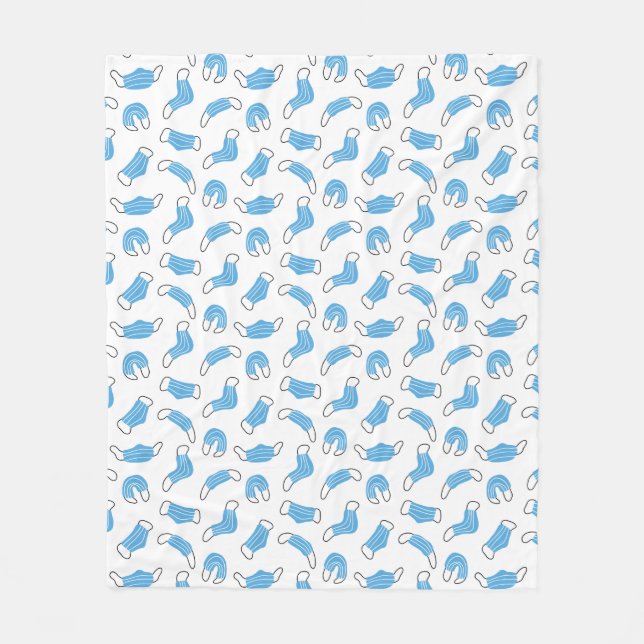 Medical mask pattern fleece blanket (Front)