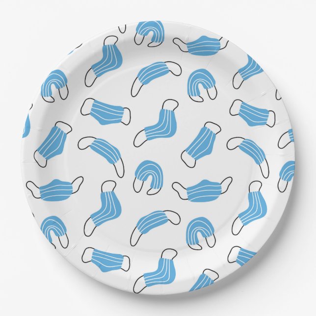 Medical mask pattern paper plates (Front)