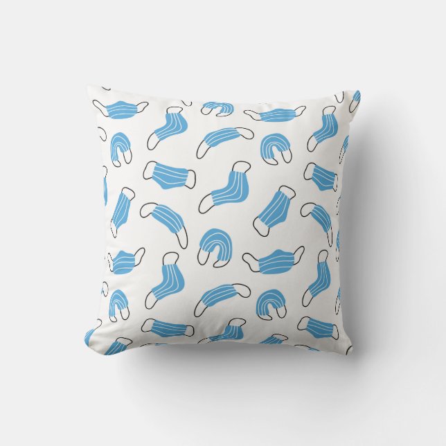 Medical mask pattern throw pillow (Front)