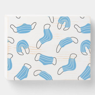 Medical mask pattern wooden box sign