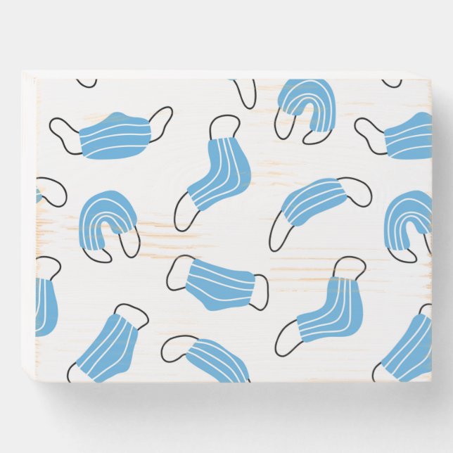 Medical mask pattern wooden box sign (Front Horizontal)